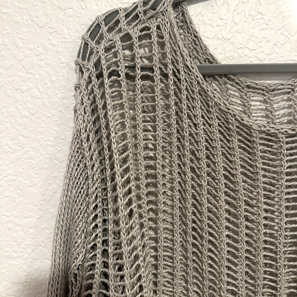 Shein Gray Open Knit See-Through Sweater – Size XL - Picture 2 of 5